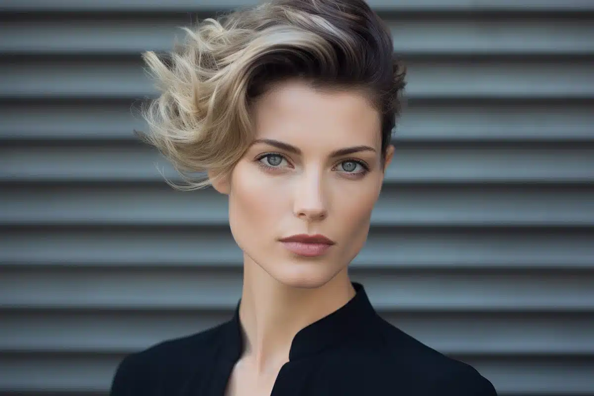 Photographie hyper réaliste de coiffures avant-gardistes et rajeunissantes de 2023.