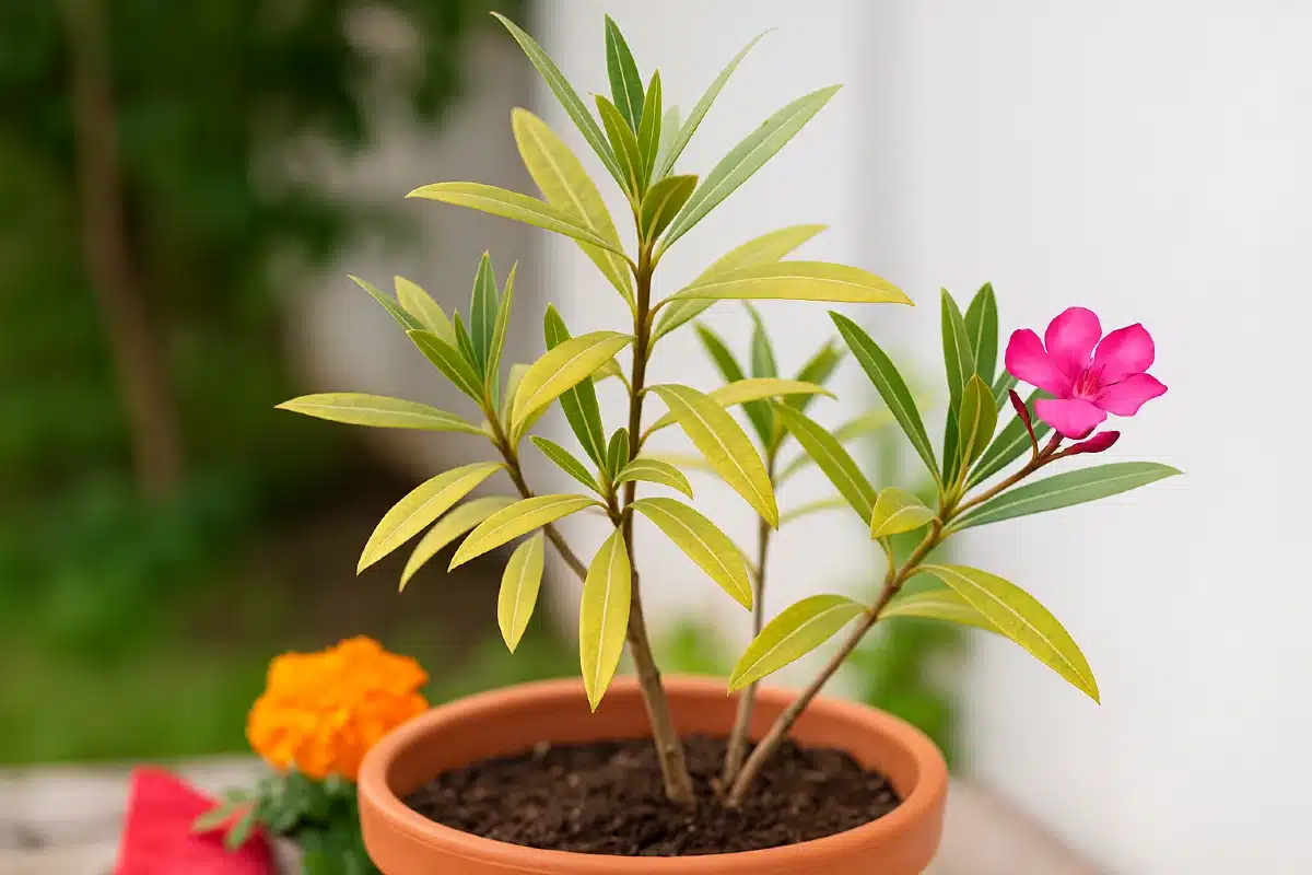 Laurier-rose manque de nutriments