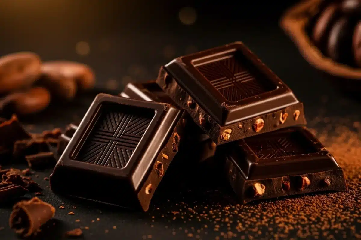 Carré de chocolat noirs