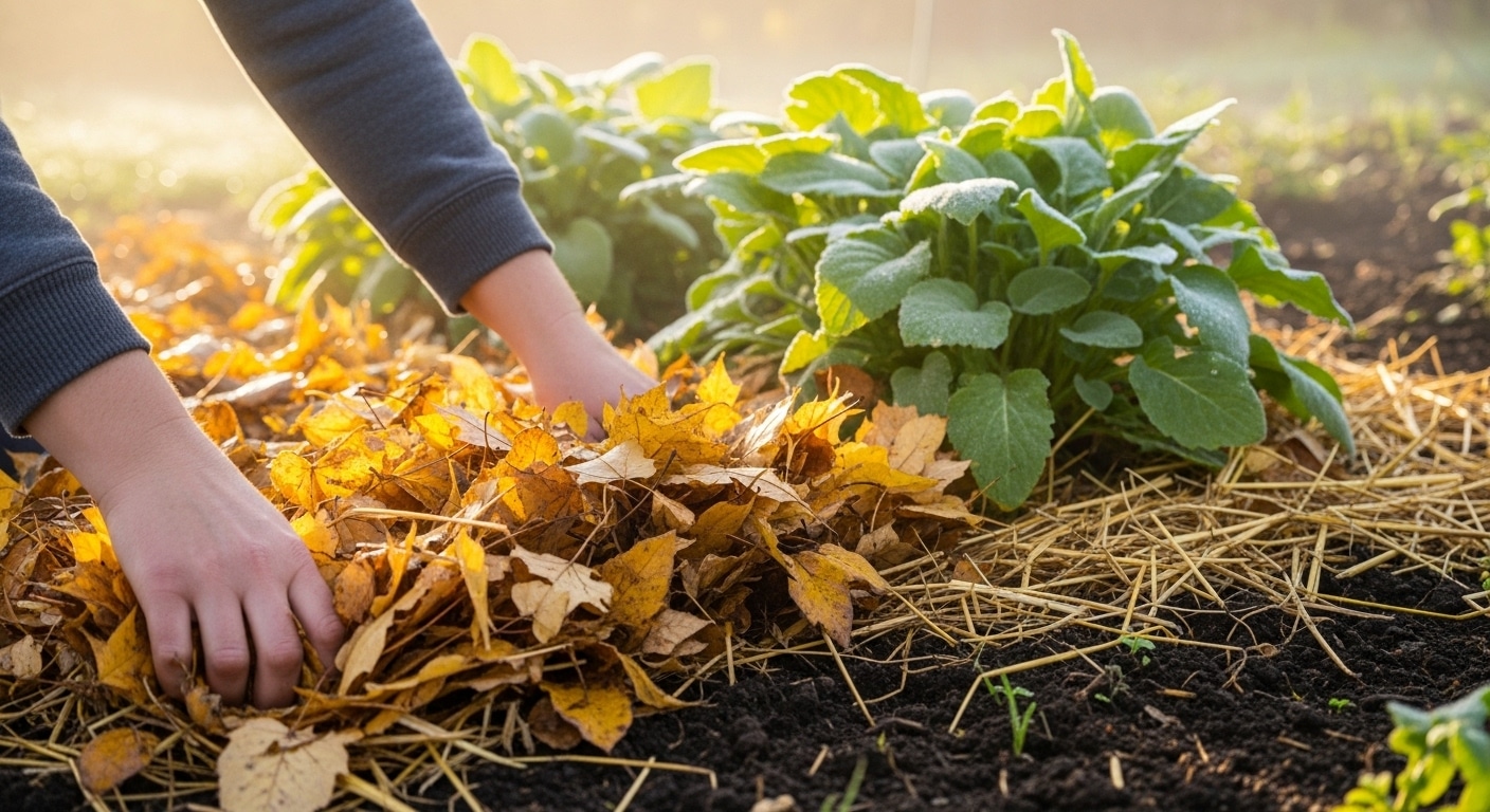 Comment ce paillage d’automne protège vos plantes du gel et améliore la santé du sol facilement