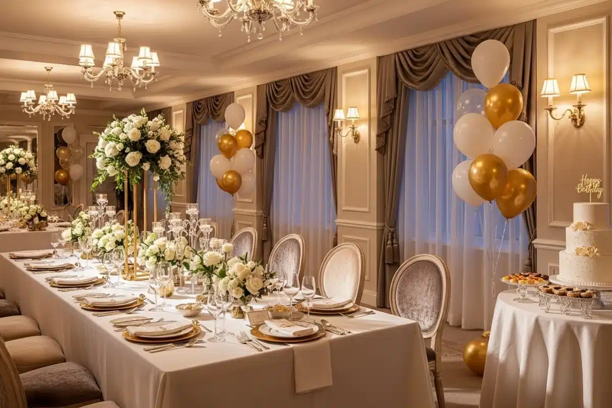 Salle de réception élégante privatisée pour un anniversaire